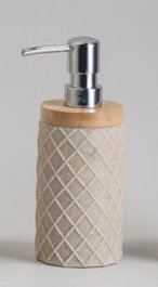 DKD Home Decor Dosificador Resina Bambú Beige 7x7x18