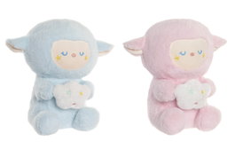 DKD Home Decor Peluche Baby Oveja 20 x 30 x 30 cm 4 Unidades Azul Rosa