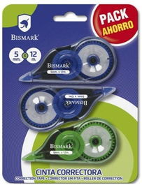 Bismark Pack Ahorro Blister 3 Unidades Cinta Correctora 5 mmx12 M