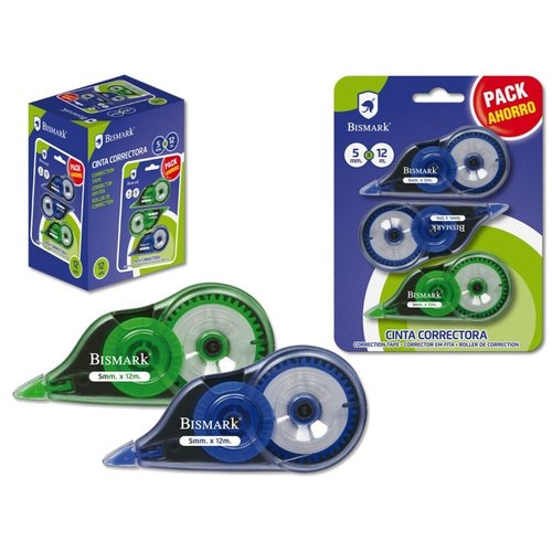 Bismark Pack Ahorro de 3 Cintas Correctoras 5 mm x 12 m Multicolor Bismark Pack Ahorro de 3 Cintas Correctoras 5 mm x 12 m Multicolor