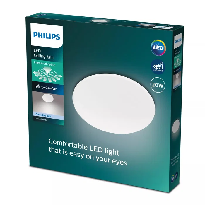 Philips Plafón LED Circular Moire 20W 4000K 2300 lm ø38 x 5 cm Philips Plafón LED Circular Moire 20W 4000K 2300 lm ø38 x 5 cm