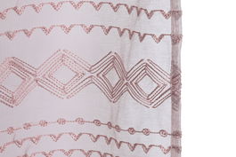 DKD Home Decor Cortina Boho Rosa Palo Poliester 260 x 140 cm (2 Unidades) Estilo Bohemio