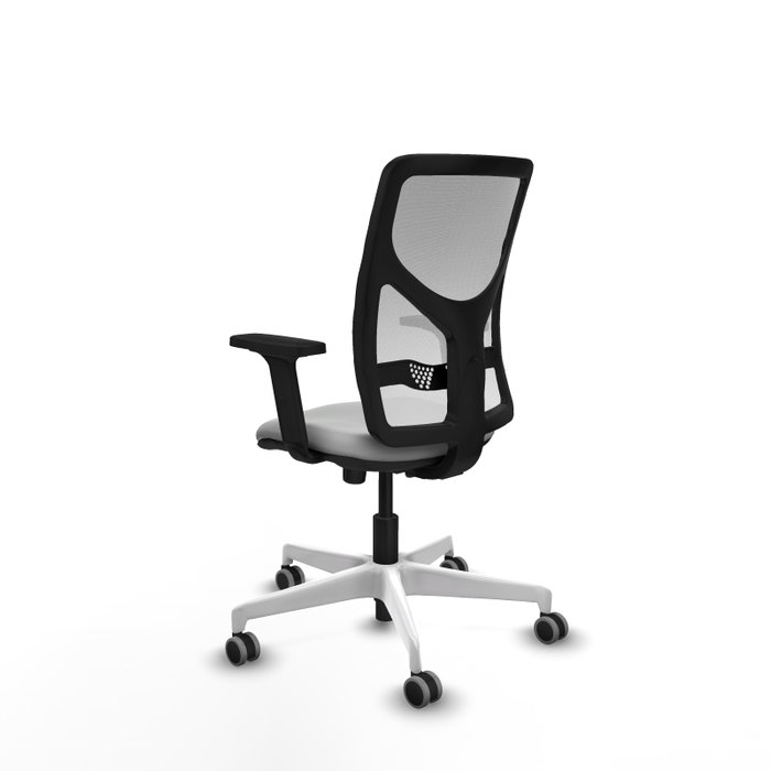 PIQUERAS Y CRESPO Silla de oficina Motilla con mecanismo Sincro, Gris claro y Blanco
