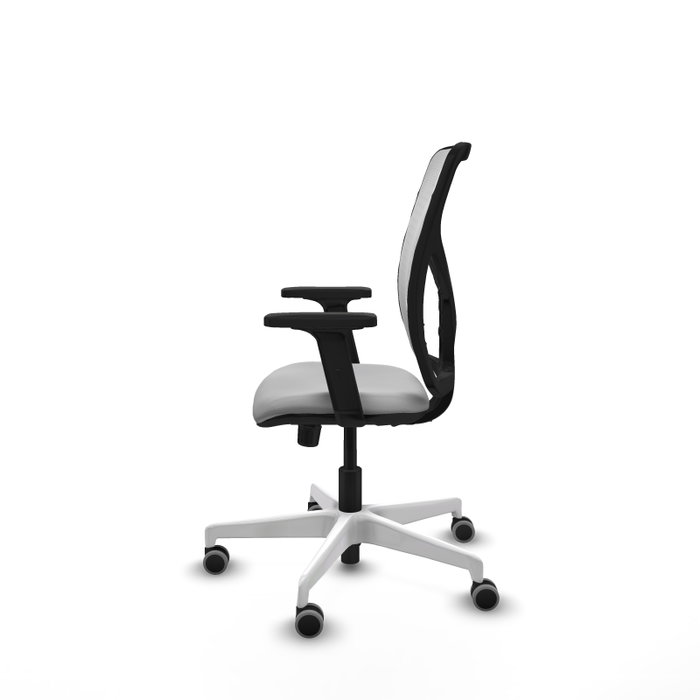PIQUERAS Y CRESPO Silla de oficina Motilla con mecanismo Sincro, Gris claro y Blanco