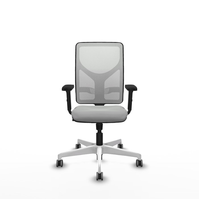 PIQUERAS Y CRESPO Silla de oficina Motilla con mecanismo Sincro, Gris claro y Blanco