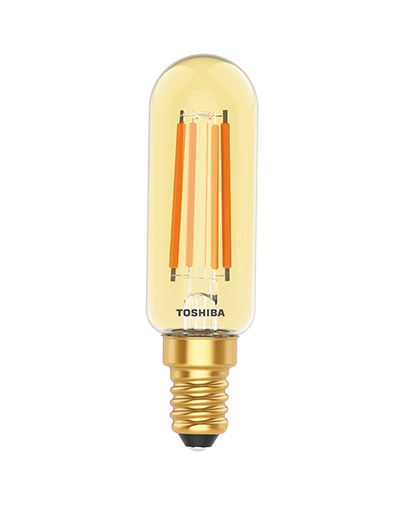 Toshiba Bombilla LED E14 4.5W 2700K T25 - Bombilla LED cálida para lámparas