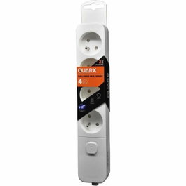 Quarx Regleta de 4 tomas con interruptor y cable de 1,5 m