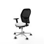 PIQUERAS Y CRESPO Silla de oficina Jorquera con mecanismo Sincro/Traslack, Blanco/Negro