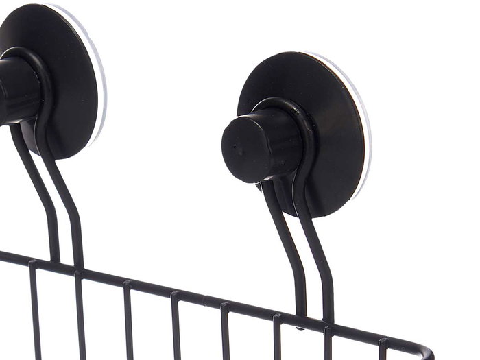 Berilo Soporte Pared Rectangular Metal Negro Ventosa 24 cm x 18.5 cm x 11 cm ABS Acero (Set de 12)