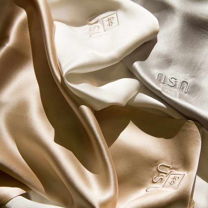 Usu Cosmetics Funda Almohada Seda Morera 22 Momme Gris Perla 50x75 cm