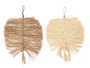Giftdecor Colgante Hoja Palma 2 Colores Surtidos 34 cm x 42 cm x 1 cm Rattan Metal Beige Marron (Set de 18)