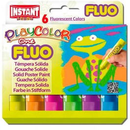 Instant Témperas Sólidas Fluorescentes One Fluo En Barra, Estuche De 6 Colores Surtidos