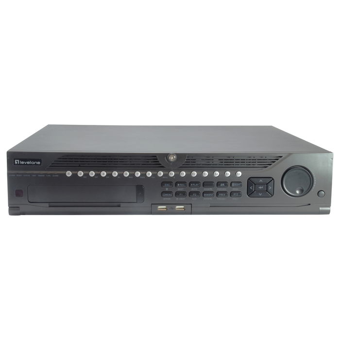 LevelOne NVR-0764 Videograbador de Red (NVR) 64 Canales, 8 Bahías HDD, H.265+, 4K, 128 Usuarios, 2 Puertos HDMI, 2 VGA, RAID
