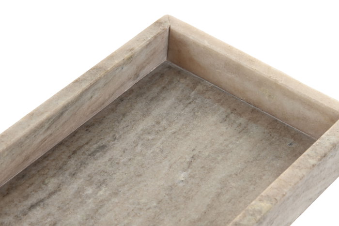 DKD Home Decor Bandeja de Mármol Beige 30,5x15,5x4 cm
