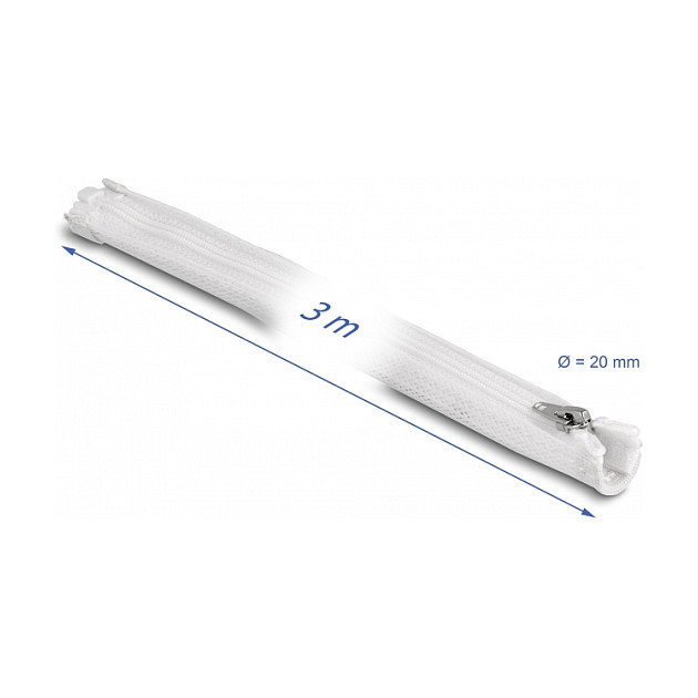 DeLOCK Manga trenzada con cierre de cremallera resistente al calor 3 m x 20 mm blanco DeLOCK Manga trenzada con cierre de cremallera resistente al calor 3 m x 20 mm blanco
