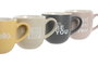 DKD Home Decor Juego de 4 Tazas de Porcelana New Bone Rosa 410ml