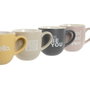 DKD Home Decor Juego de 4 Tazas de Porcelana New Bone Rosa 410ml