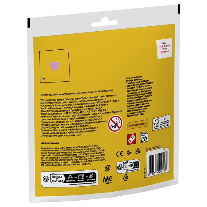 LEGO Creator 30716 Simpático Conejo de Pascua - Juego de construcción, 66 piezas, plástico, para niños 6+ años