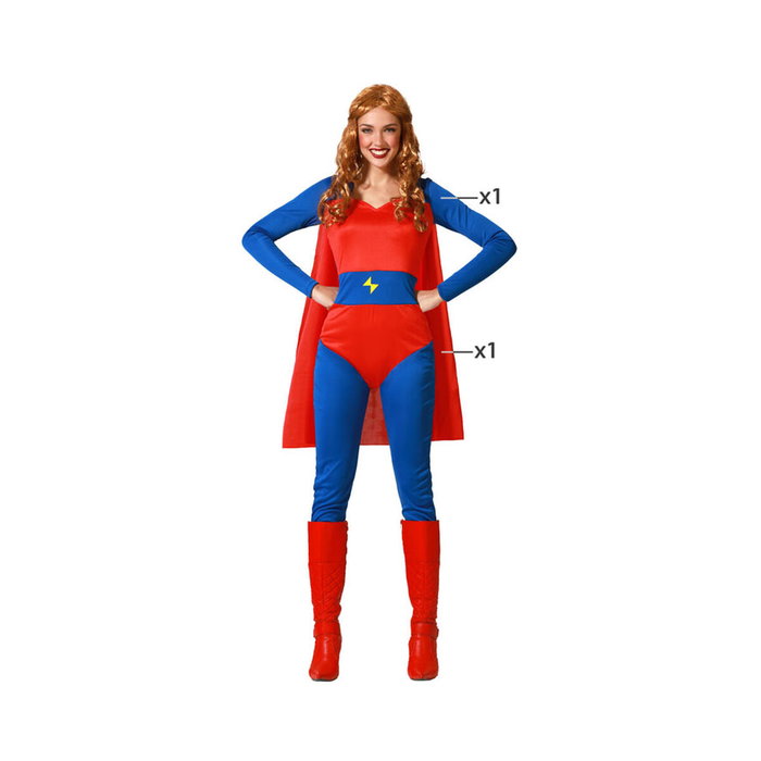 Disfraz Superhéroe Mujer Adulto Talla XL - Traje Entero Rojo con Capa Disfraz Superhéroe Mujer Adulto Talla XL - Traje Entero Rojo con Capa