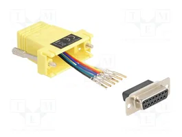 DeLOCK 67091 Adaptador D-Sub 15 Hembra a RJ12 Hembra Amarillo