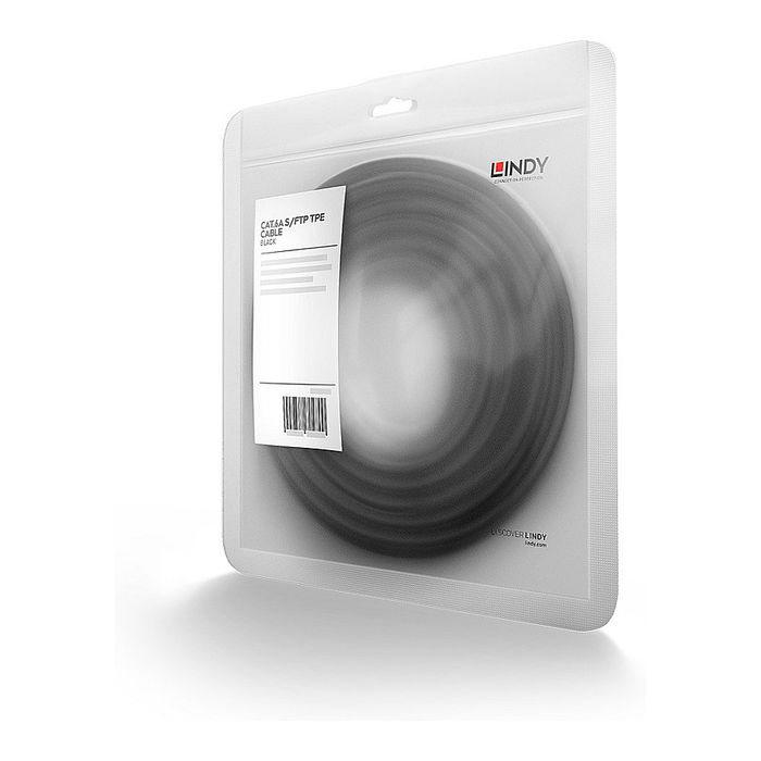 LINDY Cable de Red Patch Cord Cat6A 2m S/FTP PIMF RJ-45 Blindado Negro 47414 para 10/100/1000Base-T(X) 500MHz, TPE, AWG27, Cumple RoHS
