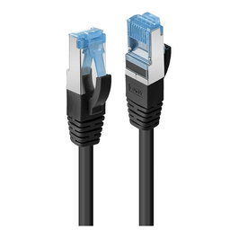 LINDY Cable de Red Patch Cord Cat6A 2m S/FTP PIMF RJ-45 Blindado Negro 47414 para 10/100/1000Base-T(X) 500MHz, TPE, AWG27, Cumple RoHS