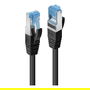 LINDY Cable de Red Patch Cord Cat6A 2m S/FTP PIMF RJ-45 Blindado Negro 47414 para 10/100/1000Base-T(X) 500MHz, TPE, AWG27, Cumple RoHS