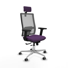 PIQUERAS Y CRESPO Silla de oficina Horna con mecanismo Sincro/Traslack, Morado y Gris