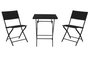 DKD Home Decor Set de 3 Mesas de Ratán Sintético y Acero Negro