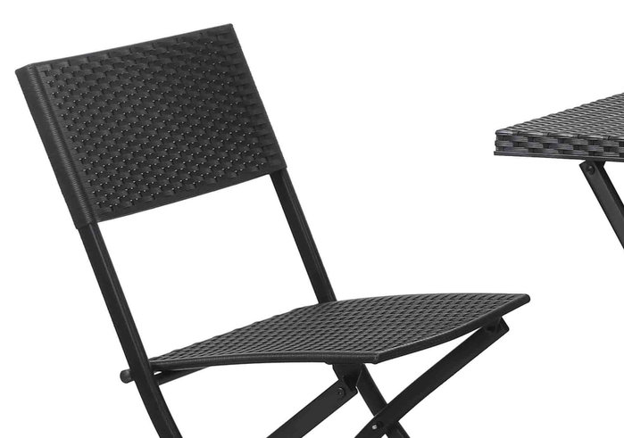 DKD Home Decor Set de 3 Mesas de Ratán Sintético y Acero Negro