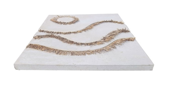 DKD Home Decor Decoración de Pared MDF Fibra 3D Blanco y Natural 80x120 cm