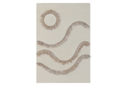 DKD Home Decor Decoración de Pared MDF Fibra 3D Blanco y Natural 80x120 cm