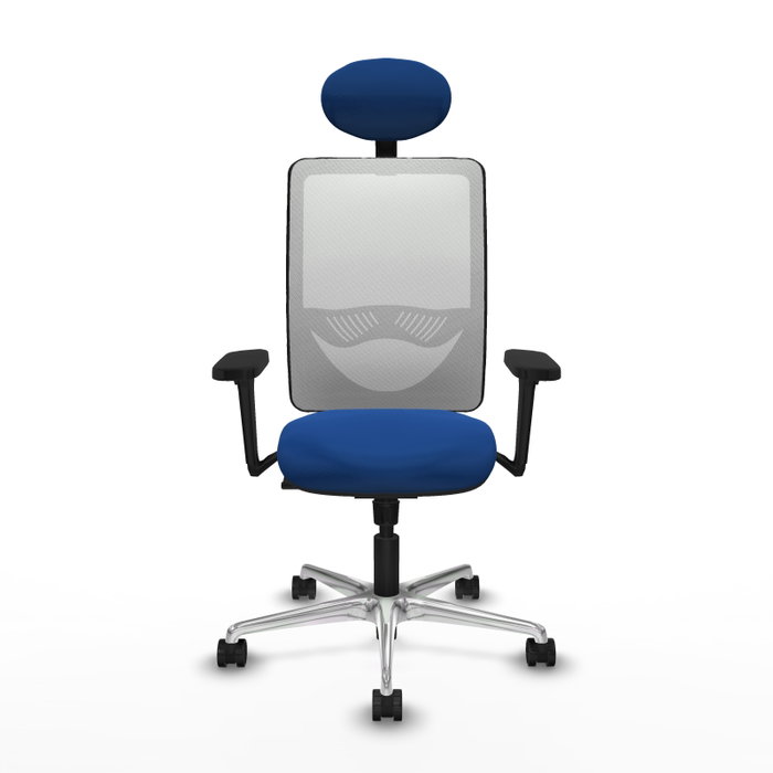 PIQUERAS Y CRESPO Silla de oficina Zulema Azul y Blanco con Mecanismo Sincro