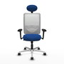 PIQUERAS Y CRESPO Silla de oficina Zulema Azul y Blanco con Mecanismo Sincro