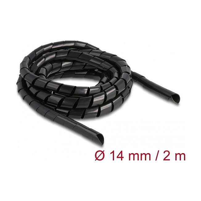 DeLOCK Manguera en espiral flexible de 2 m x 14 mm negra DeLOCK Manguera en espiral flexible de 2 m x 14 mm negra