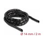 DeLOCK Manguera en espiral flexible de 2 m x 14 mm negra