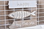 DKD Home Decor Botellero Madera y Metal Marrón con Diseño de Peces