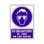 DUVER Señal de Obligación Adhesiva Uso de Gafas 105x74 mm