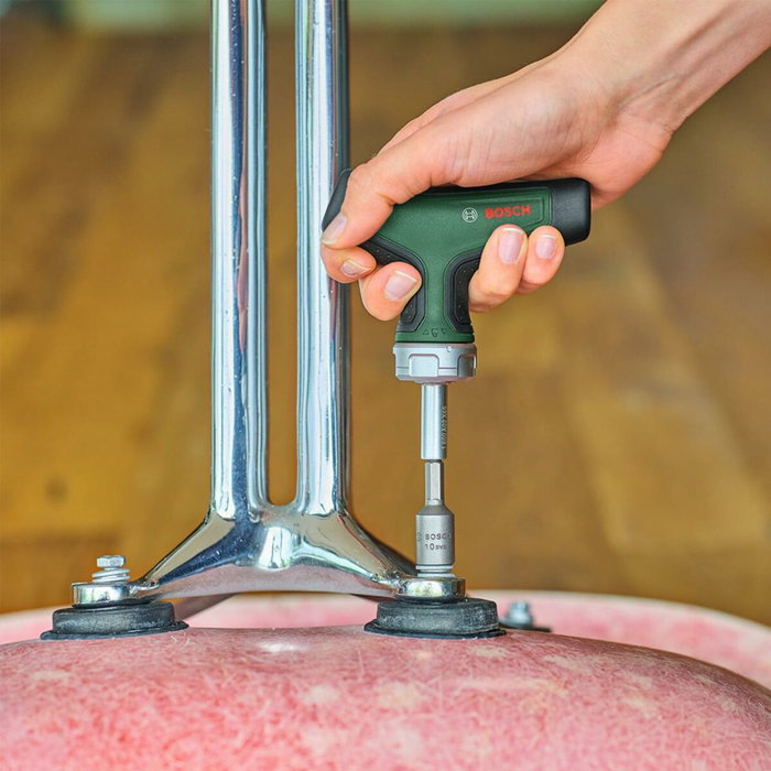 Bosch Destornillador de trinquete con mango en T, 36 dientes y soporte magnético de 1/4 pulgada