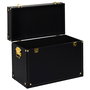Home Deco Factory Juego De 3 Cajas-Baúl Negro-Oro Decorativas Modernas 56x29x38 cm