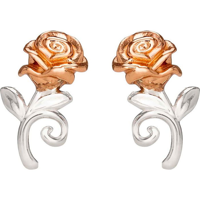 Disney Pendientes Rosa La Bella y la Bestia Plata 925 Disney Pendientes Rosa La Bella y la Bestia Plata 925