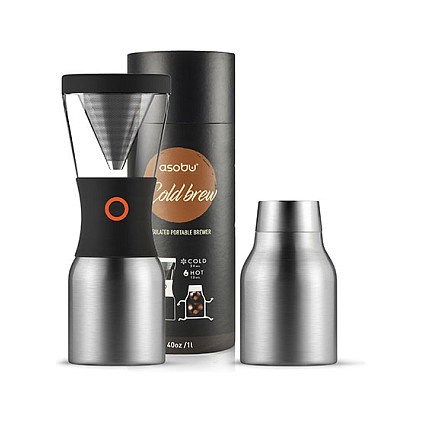 Asobu Cold Brew Cafetera de infusión en frío Negro, Plata Asobu Cold Brew Cafetera de infusión en frío Negro, Plata