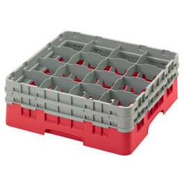 CAMBRO Cesta de lavado 16 comp. 2 alturas Rojo