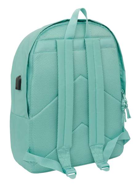 Safta Mochila Doble Portátil 15,6" USB F.C.Barcelona Chica Musgo 31x44x18 cm