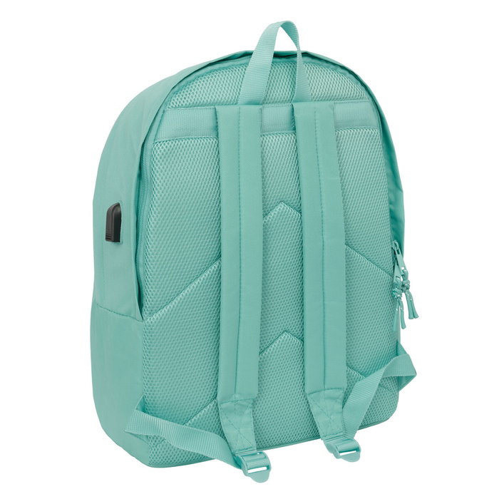Safta Mochila Doble para Portátil 15,6+USB F.C. Barcelona Chica Musgo