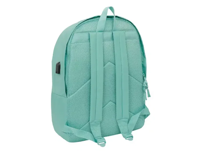 Safta Mochila Doble para Portátil 15,6+USB F.C. Barcelona Chica Musgo