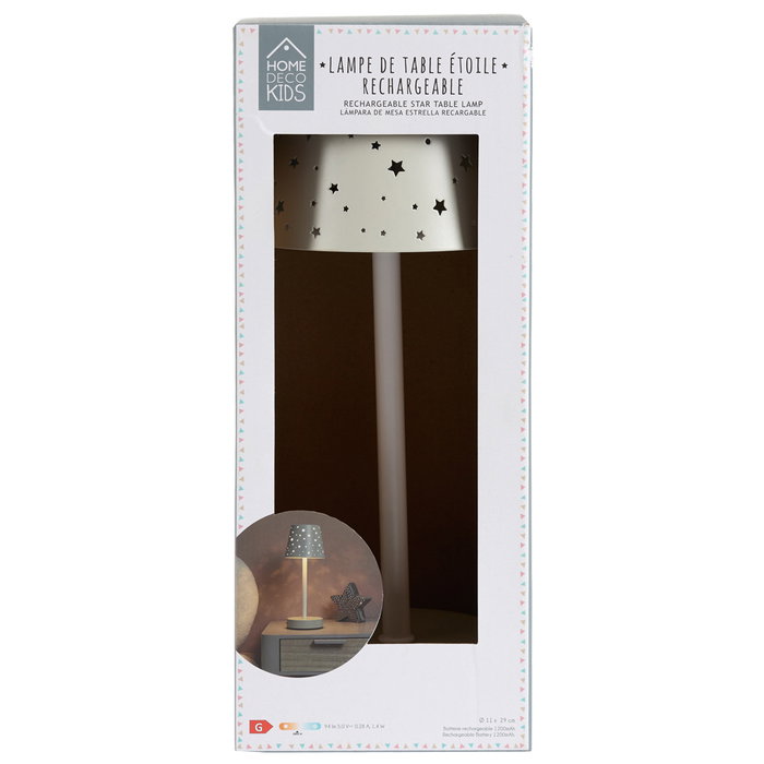 Home Deco Kids Lámpara de Mesa Recargable con Estrellas para Niños