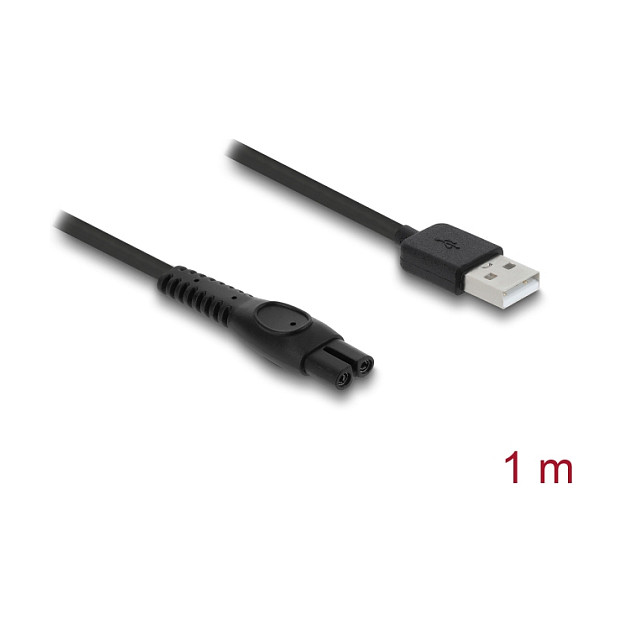 DeLOCK Cable de carga USB 5 V para afeitadoras eléctricas 1 m