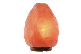 DKD Home Decor Lámpara de Sal del Himalaya Arabe de Sobremesa con Base de Acacia, Color Rosa y Marrón, 14 x certified de residuos.