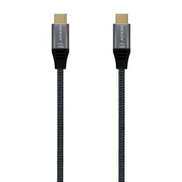 AISENS - Cable USB 3.2 GEN2x2 ALUMINIO 20GBPS 8K@30HZ 5A 100W E-MARK, TIPO USB-C/M-USB-C/M, GRIS, 1.5M